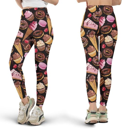 Discover Chocolate Sweets Leggings, Cute Workout Clothes, Yoga Pants, Gifts for Her