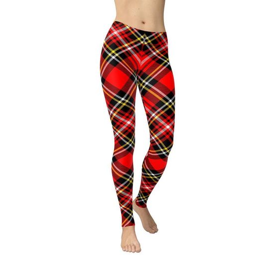 Discover Red Tartan Plaid Leggings, Yoga Pants, Gifts for Her