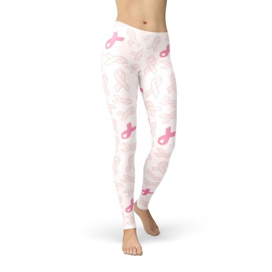 Discover Pink Ribbon Leggings, Breast Cancer Awareness, Gifts for Her