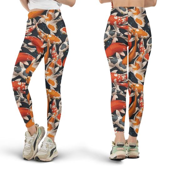 Discover Koi Fish Leggings, Japanese Garden, Cute Workout Clothes, Yoga Pants, Gifts for Her