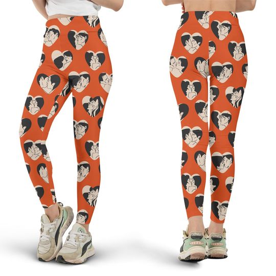 Discover LGBT Pride Kissing Hearts Leggings with Gay Pride Flag Heart Pattern