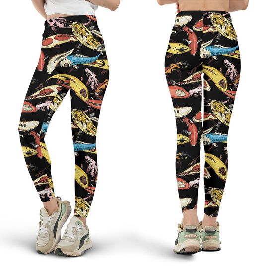 Discover Koi Carps Watercolor Leggings, Gift for Her