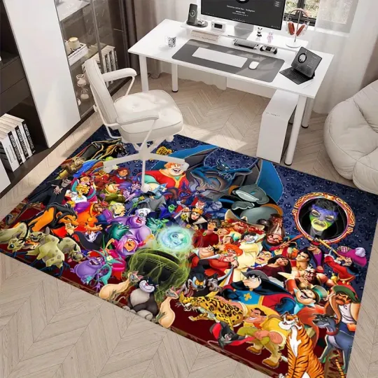 Discover Disney Cartoon Rug, Room Decor, Rectangle Rug No Rounded Corners
