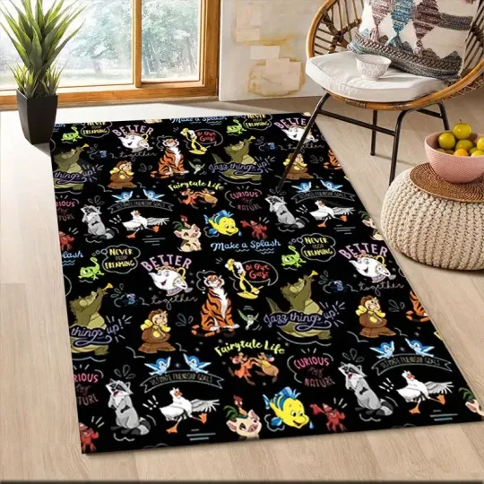Discover Living Room Decor Disney Rug, Decor Home Rectangle Rug No Rounded Corners