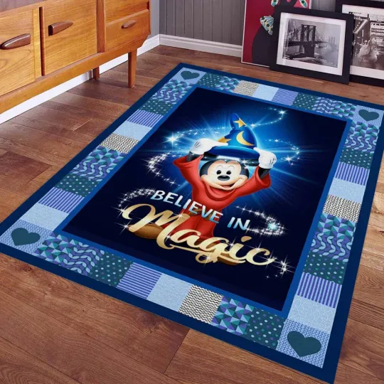 Discover Sorcerer Mickey Believes in Magic Rug Magical Disney Carpet for Kids Room