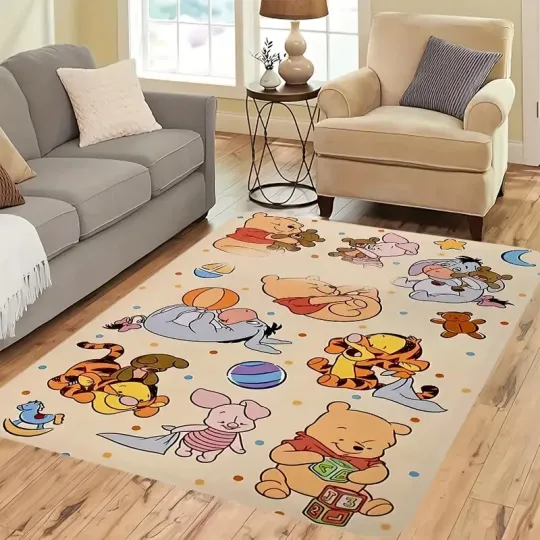 Discover Disney Rug, Cartoon Rug,Winnie The Pooh Rug, Kids Room Rug, Gift for Kids