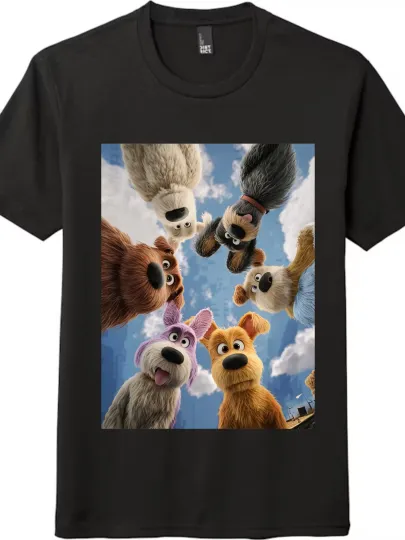 Discover Cute Dog Group Print T - Shirt, Unisex Short - Sleeve Top