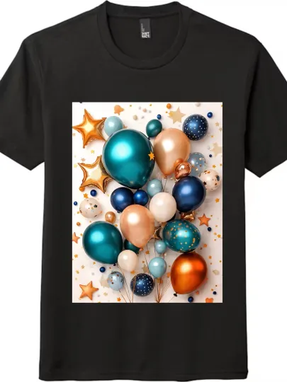 Discover Colorful Balloon and Star Theme Short - Sleeve T - shirt