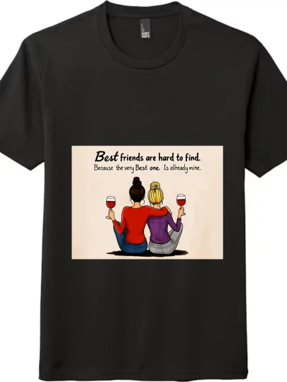 Discover Best Friends Toasting "Best Friends" Printed T-shirt, Unisex Short-Sleeve Top