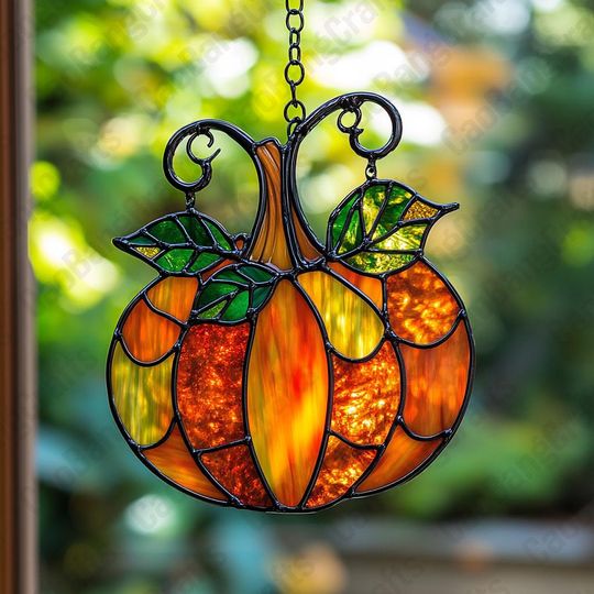 Pumpkin Acrylic Suncatcher, Fall Window Hanging Decor, Halloween Autumn Sun Catcher, Thanksgiving Pumpkin Decor, Pumpkin Season Ornament