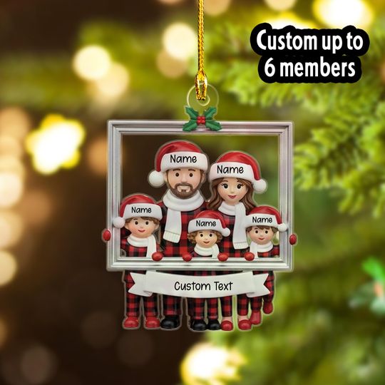 Discover Personalize Family Photo Member Name, Custom Name Acrylic Ornament, Family Ornament, Christmas Keepsake, Xmas Tree Decor, Family Ornament