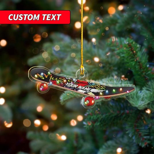 Discover Personalized Skateboard Christmas Ornament, Skateboard Christmas Ornament, Skateboard Xmas Tree Decor Hanging, Skateboard Ornament