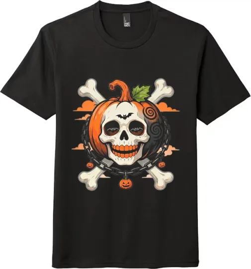 Discover Halloween Skull Pumpkin T-Shirt | A Must-Have for a Spooky Holiday
