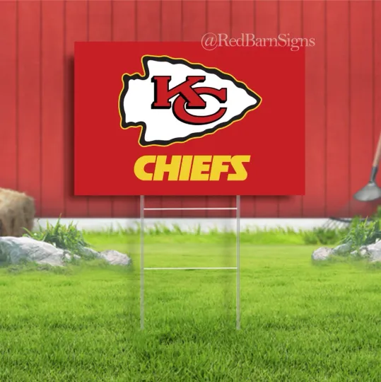 Discover Kansas City Chiefs Yard Sign with Metal Stakes Indoor Outdoor Decor