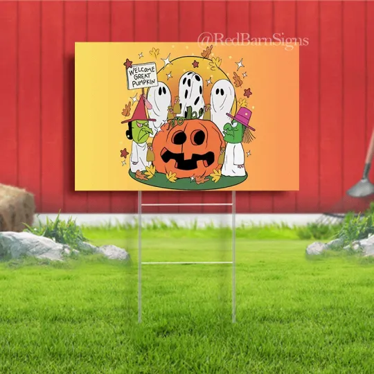 Discover Welcome Great Pumpkin Yard Sign, Funny Halloween Spooky Yard Sign, Pumpkin Yard