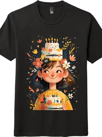 Discover Birthday Cake & Flower Girl Theme Short - Sleeve T - Shirt-Tee