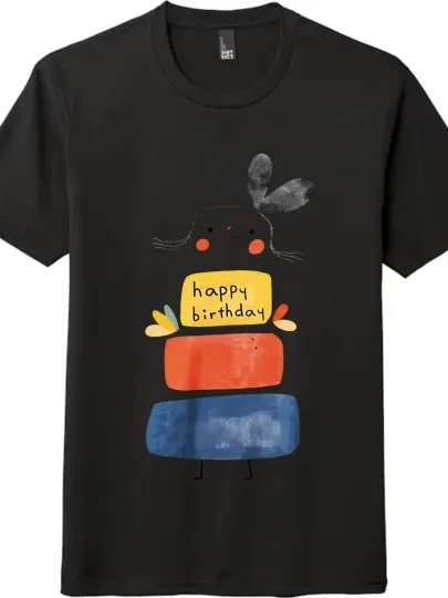 Discover Cute Birthday Little Figure Print Tee - Lovely Style Creative Birthday-themed