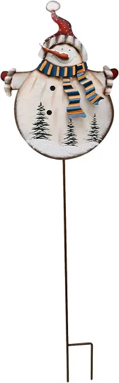 Discover Christmas Snowman Garden Stake Decor, Outdoor Metal Yard Sign