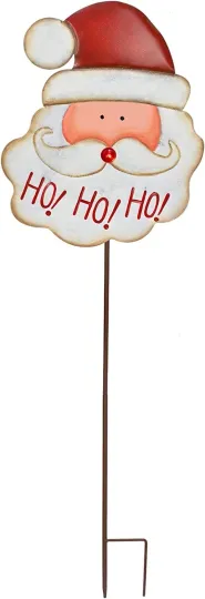Discover Christmas Santa Garden Stake Decor - HoHoHo Santa Metal Yard Sign