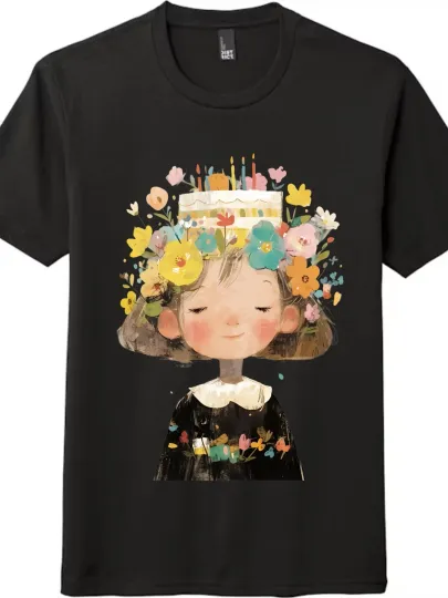 Discover Birthday Girl Flower and Cake Theme Short - Sleeve T - Shirt| Tee