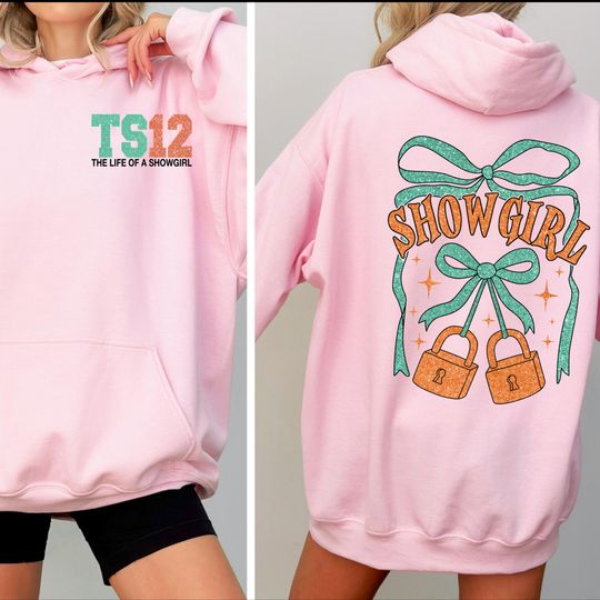 TS12 Showgirl Hoodie, The Life of a Showgirl Hoodie, Bow Locks Design, Tylor Inspired Outfit, Concert Hoodie