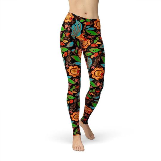 Discover Tribal Chicken Leggings, All Over Print, Boho Style, Hippie Clothes, Tribal Pattern, Chicken Lover Gift, Yoga Pants, Cute Workout