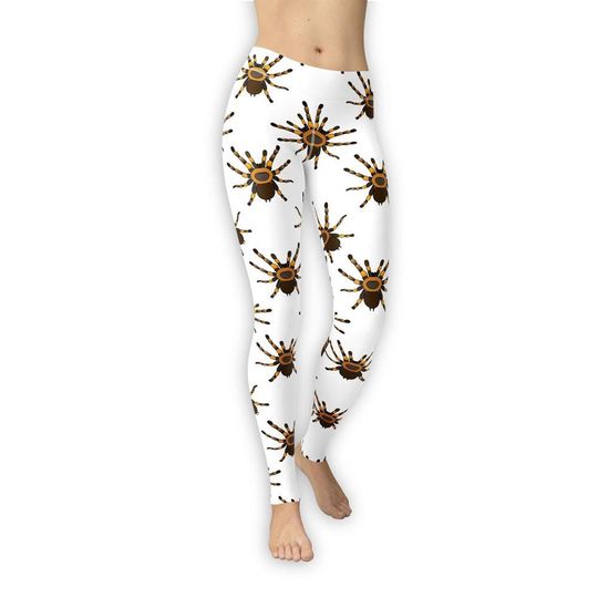 Discover Yellow Tarantula Leggings, All Over Print, Tarantula Pattern, Spider Lover Gift, Spooky Leggings, Cute Workout Clothes, Yoga Pants, Gifts