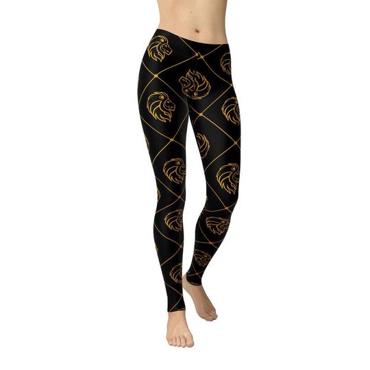 Discover Golden Lion Leggings, All Over Print, Lion Pattern, Safari, Jungle, Animal Print, Yoga Pants, Fun Workout Clothes, Gifts for Her