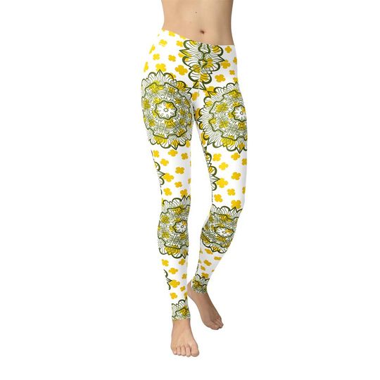 Discover Stylized Mandala Leggings, All Over Print, Wrapping Paper Design, Boho Fashion, Yoga Pants, Cute Workout, Hippie Clothes, Gift for Her