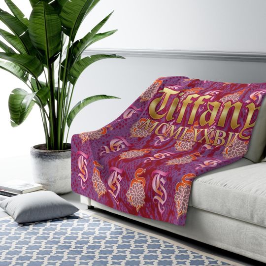 Discover Monogram Custom Name Sherpa Blanket: Snake & Dahlia Design, Taylor Inspired