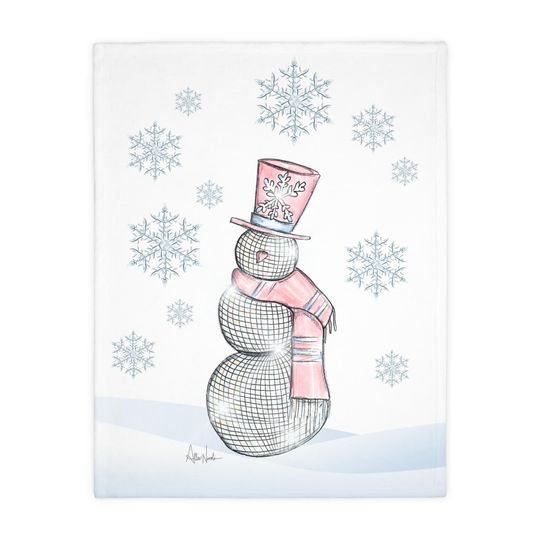 Discover Tis The Season To Sparkle  Christmas Plush Blanket, Hand Illustrated, Velveteen Microfiber, Two-Sided Print, Cozy Throw, Warm Home Decor,