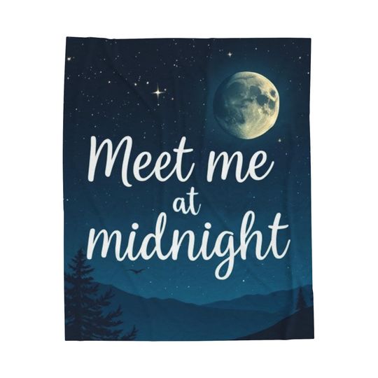Meet me at Midnight Velveteen Plush Blanket