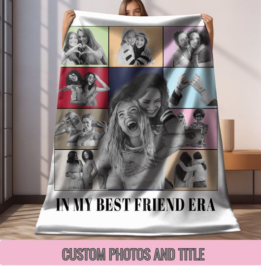 Discover Best Friend Blanket Custom In My Bestie Era Personalized Photo Blanket taylor version Friendship Gift for Bestfriend Swift Merch BFF Gift Bed Throw