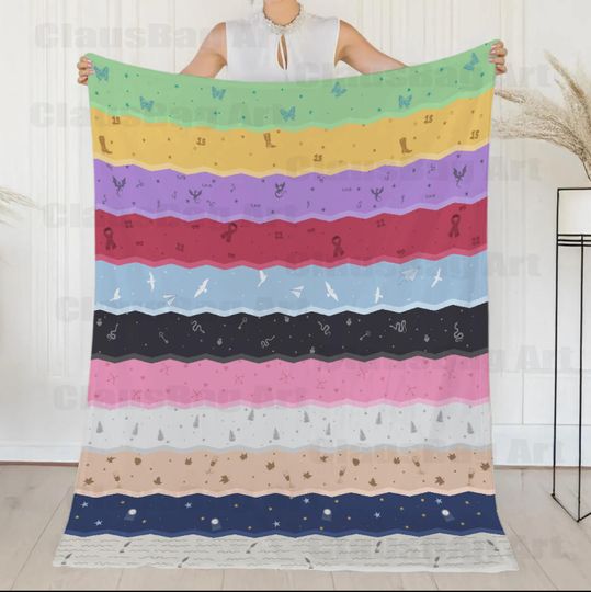 Discover Plush Blanket Vibrant Swift-Themed Soft Blanket for Music Lovers Ideal Mother's Day Gift & Cozy Home Deco perfect for pop music lovers