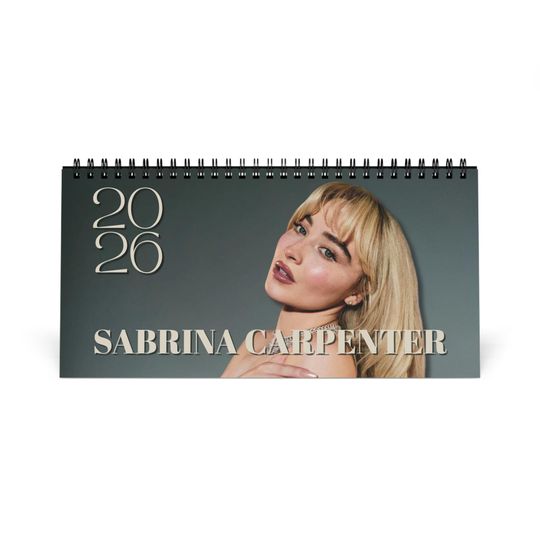 Discover 2026 Desk Calendar: Celebrity Monthly Planner, Home Office Minimalist Decor (10"x5")