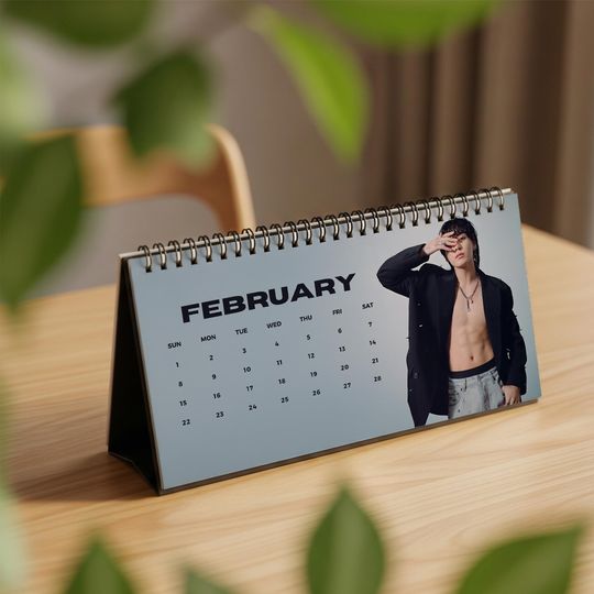 Jungkook 2026 Desk Calendar | BTS Kpop Desk Decor Gift, Office Desk Calendar, Perfect Gift, New Year Calendar Merch