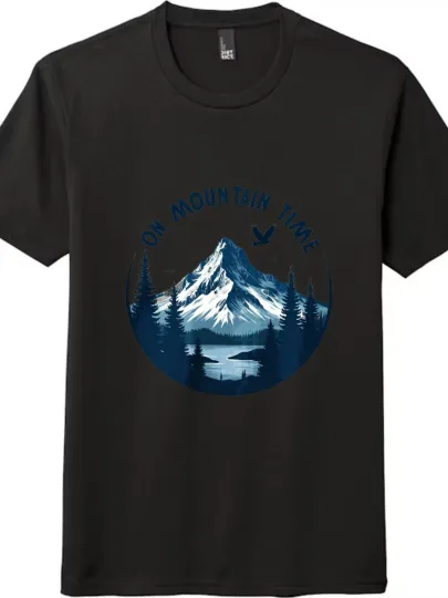 Discover "On Mountain Time" Mountain View Printed Tee, Outdoor Style Casual
