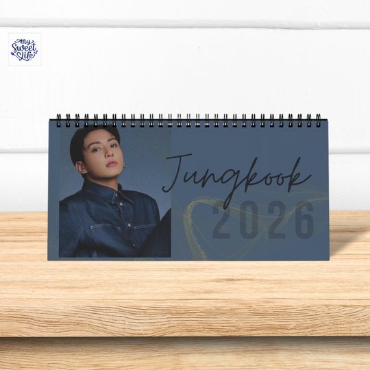 BTS Jungkook Desktop Calendar Oct 2025- Sep 2026: Jeon Jungkook, bts merch, gift for army, home office calendar