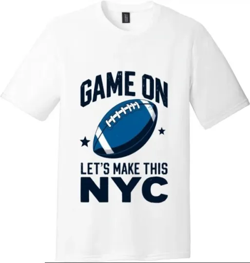 Discover GAME ON American Football Printed Tee NYC Trendy Short-sleeve