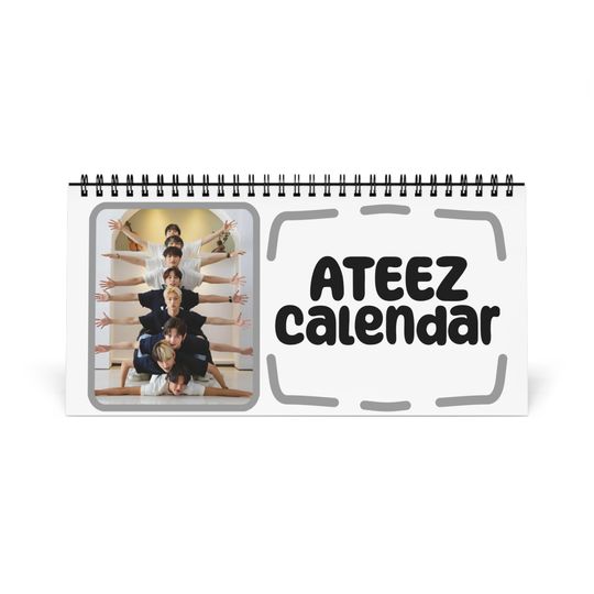ATEEZ Desk Calendar: Soft Theme, Reusable Any Year