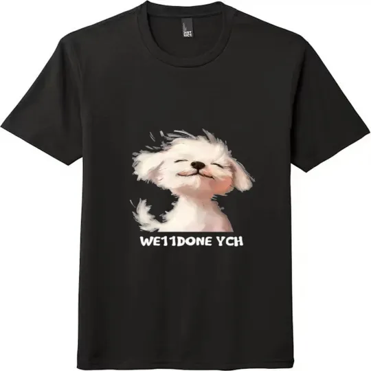 Discover Happy White Puppy 'WE11DONE YCH' Graphic Unisex Tee