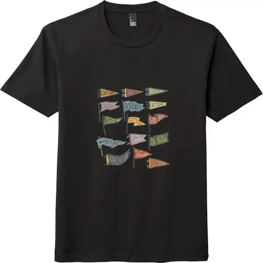 Discover Outdoor Adventure Flags Graphic Unisex Tee