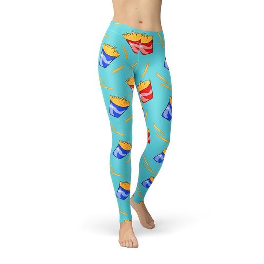 Potato Fries Leggings, Workout Leggings, Gift for Her