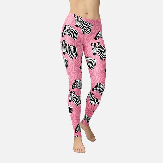 Discover Pink Zebra Leggings, Workout Leggings, Gift for Her