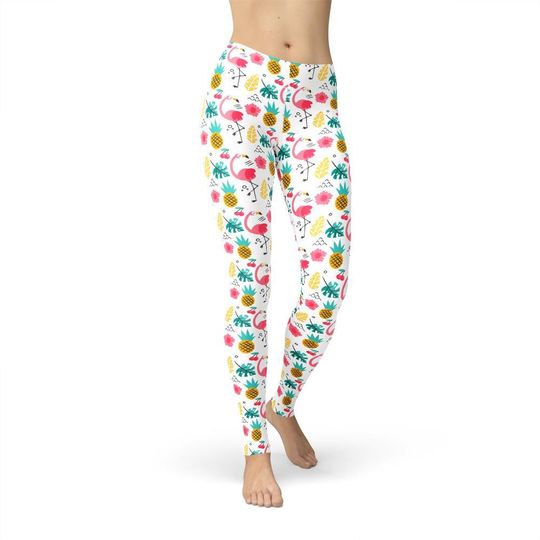 Discover Pineapple Flamingo Leggings, Workout Leggings, Gift for Her