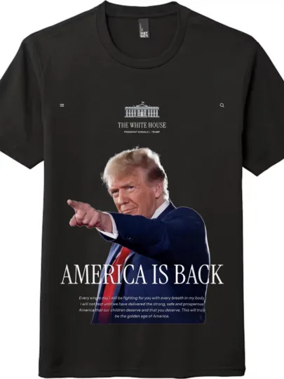 Discover Trump America Is Back T-Shirt | MAGA Patriotic Tee Conservative USA Flag