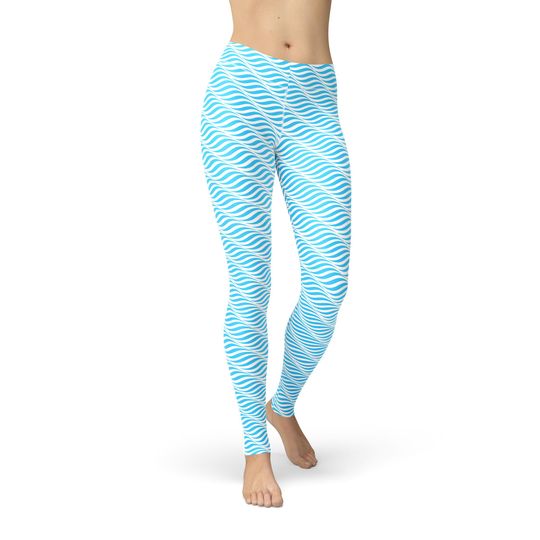 Discover Wave Abstract Leggings, Workout Leggings, Gift for Her