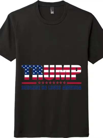 Discover Trump Loves America T-Shirt | MAGA Patriotic USA Flag Conservative Tee