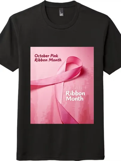 Discover October Pink Ribbon Month Breast Cancer Awareness T-Shirt Crew Neck, Unisex