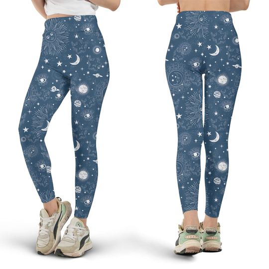 Discover Space Galaxy Leggings, Constellation Leggings, Astrology Leggings, Workout Leggings, Gift for Her
